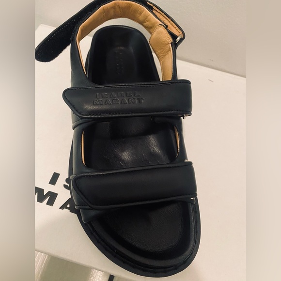 Isabel Marant Black Leather Madee Sandal 37 38 NWT - Picture 7 of 12